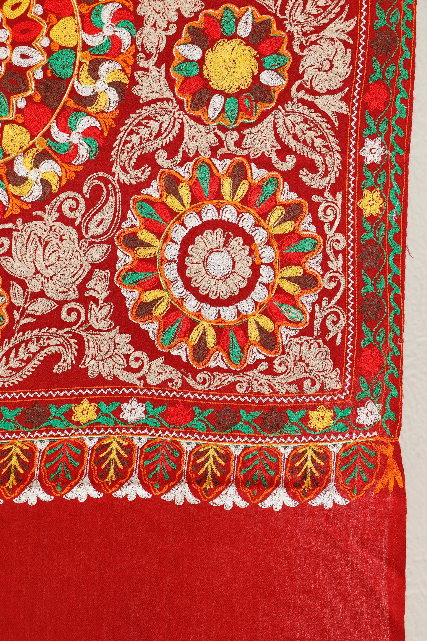 Silk Embroidered Toosh Stole