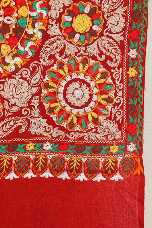 Silk Embroidered Toosh Stole