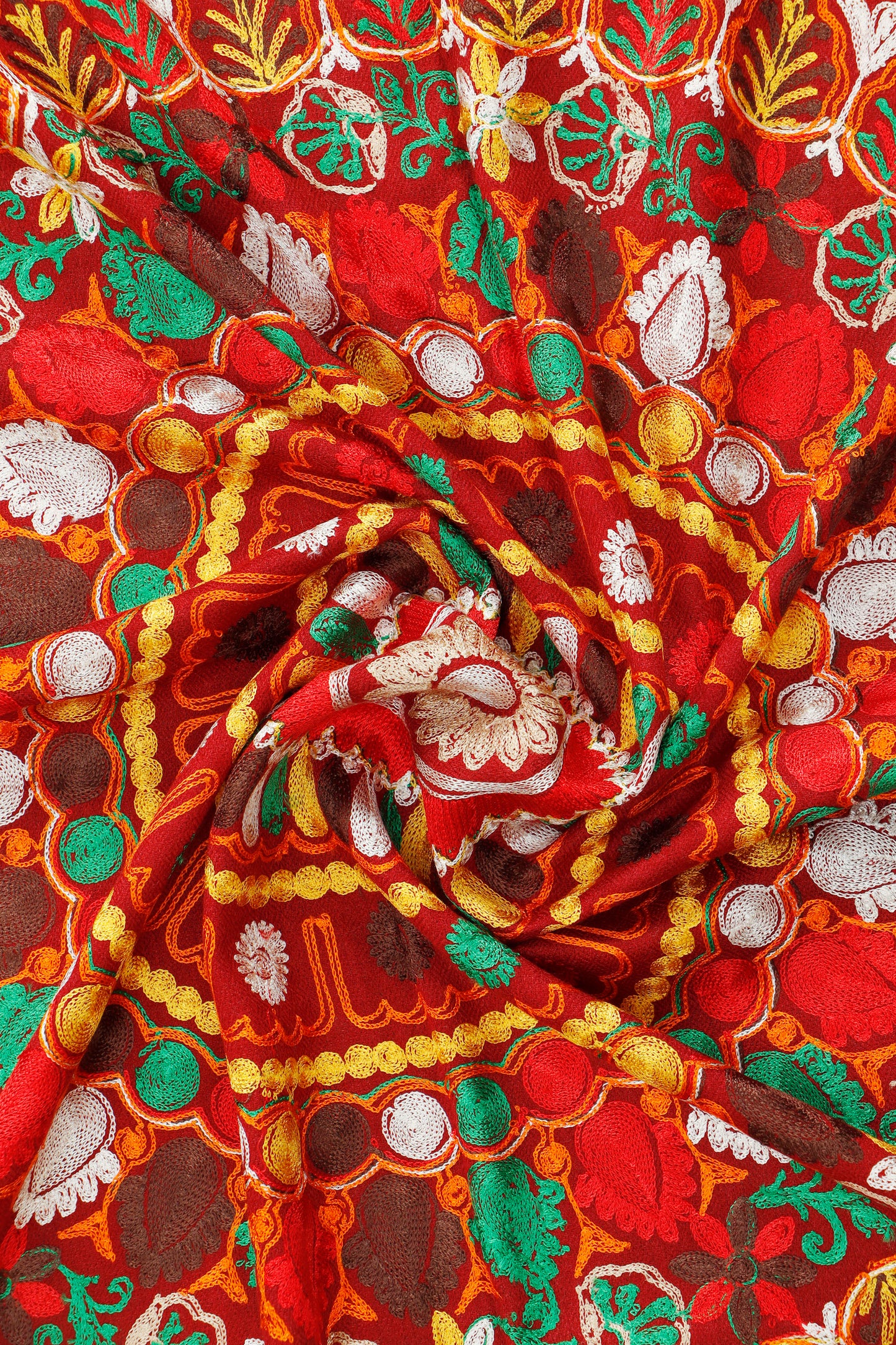 Silk Embroidered Toosh Stole