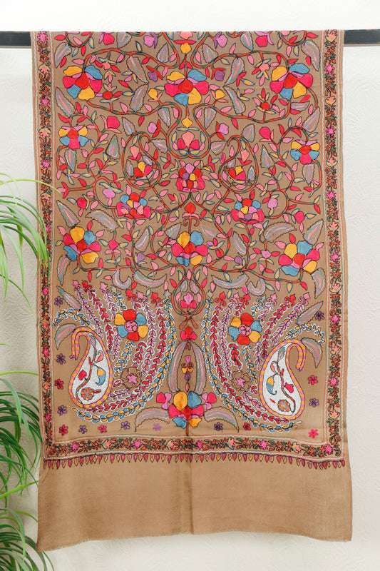 Silk Embroidered Toosh Stole