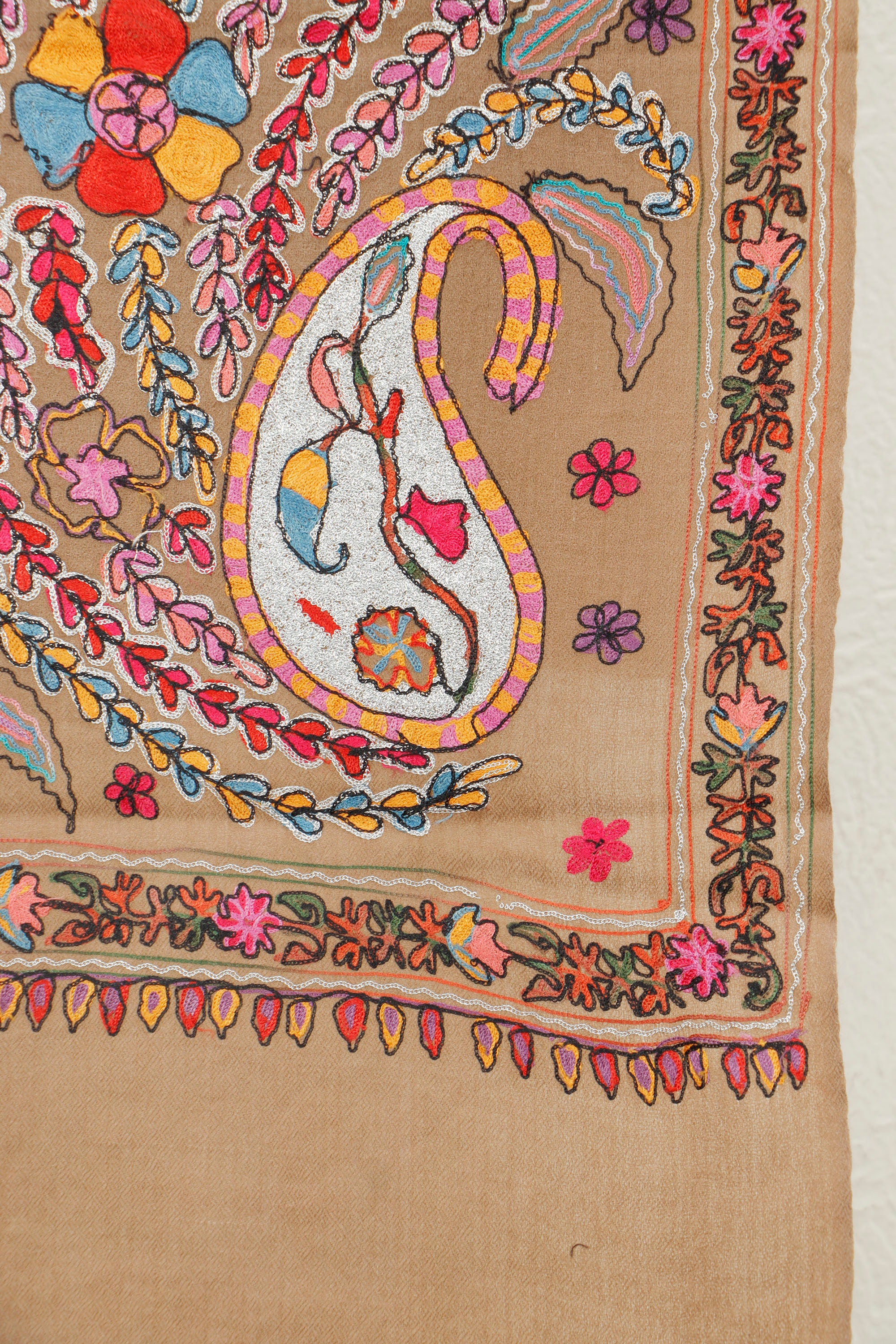 Silk Embroidered Toosh Stole