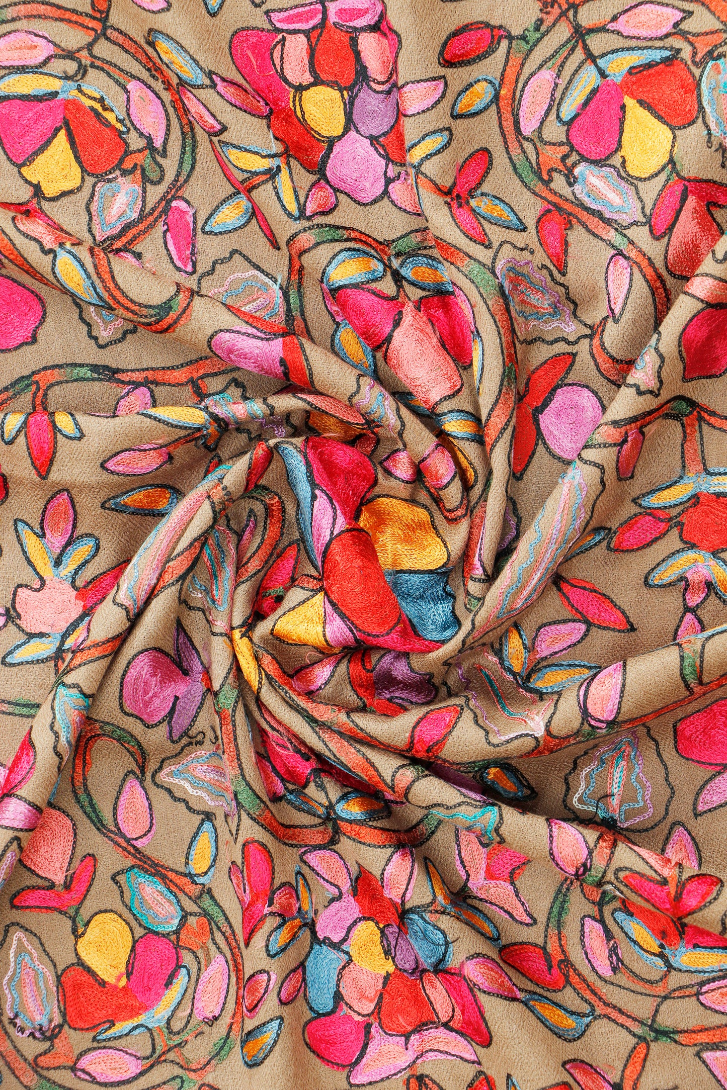 Silk Embroidered Toosh Stole