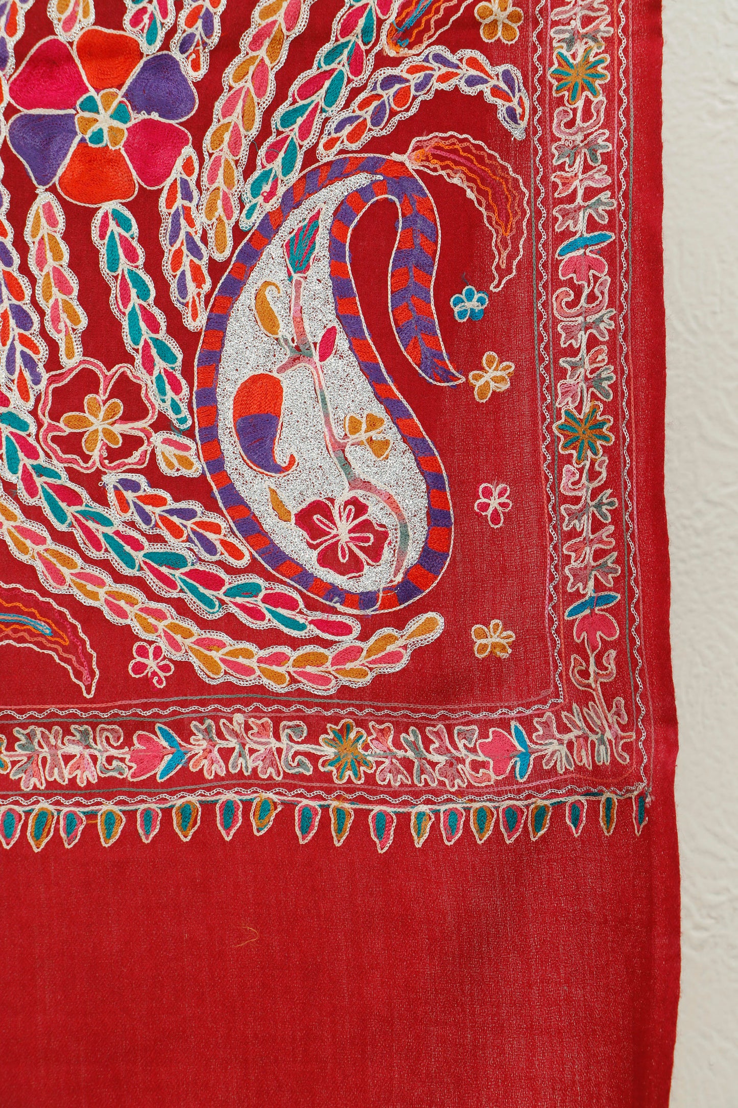 Silk Embroidered Toosh Stole