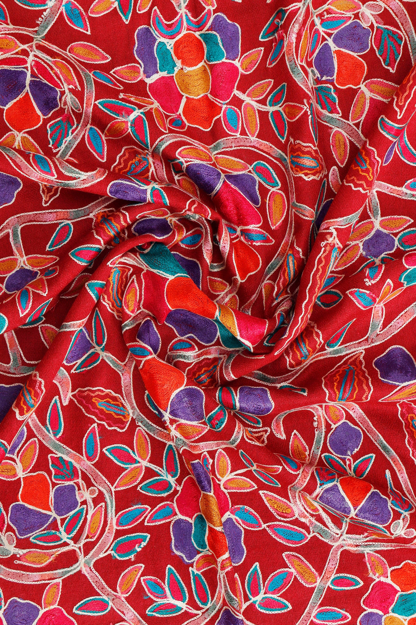 Silk Embroidered Toosh Stole