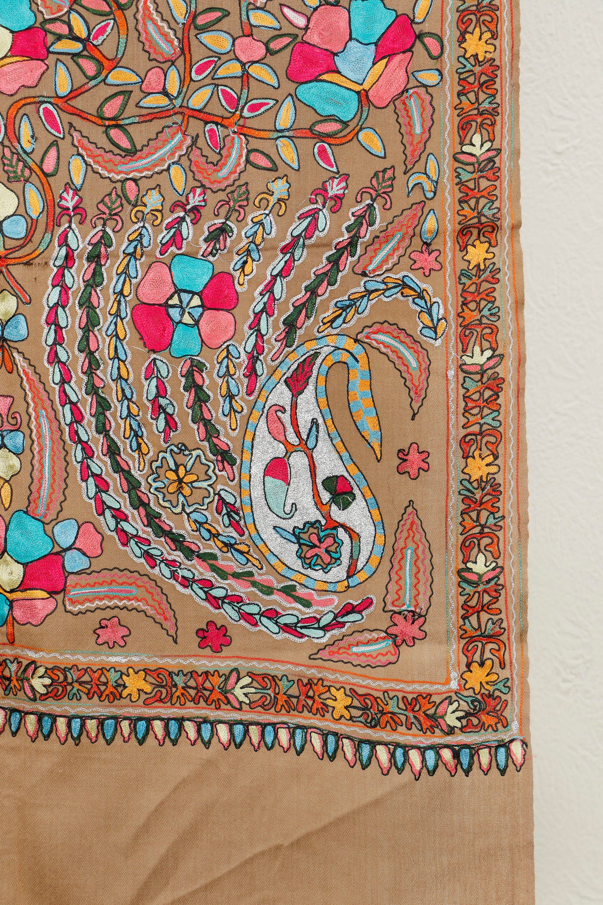 Silk Embroidered Toosh Stole