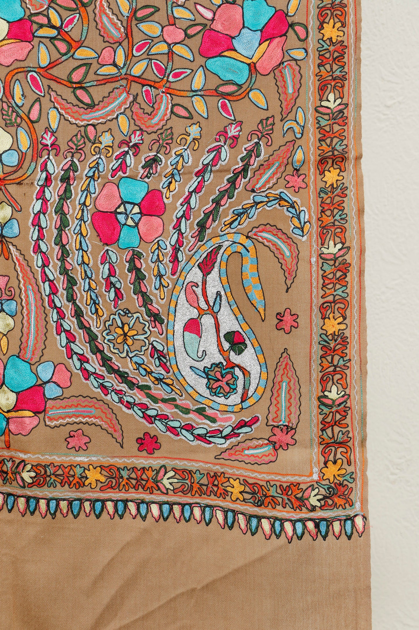 Silk Embroidered Toosh Stole