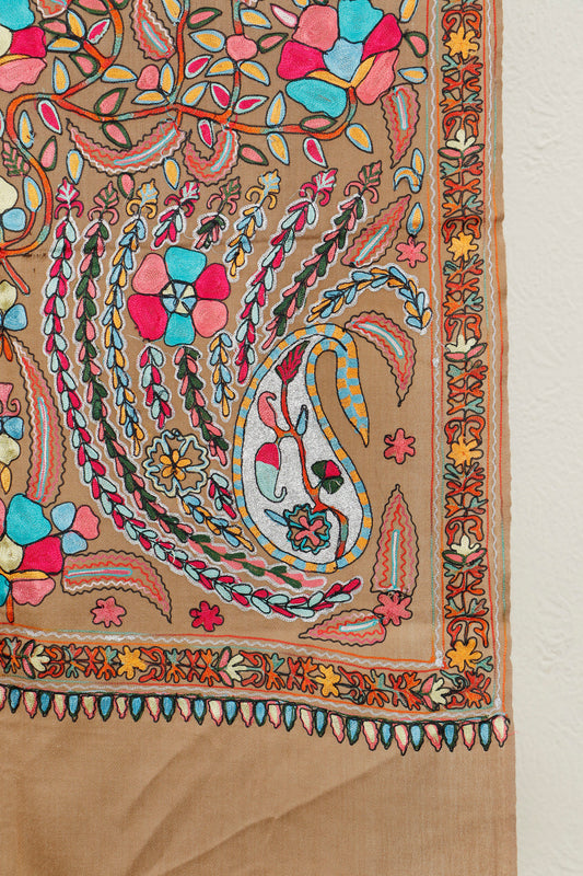 Silk Embroidered Toosh Stole