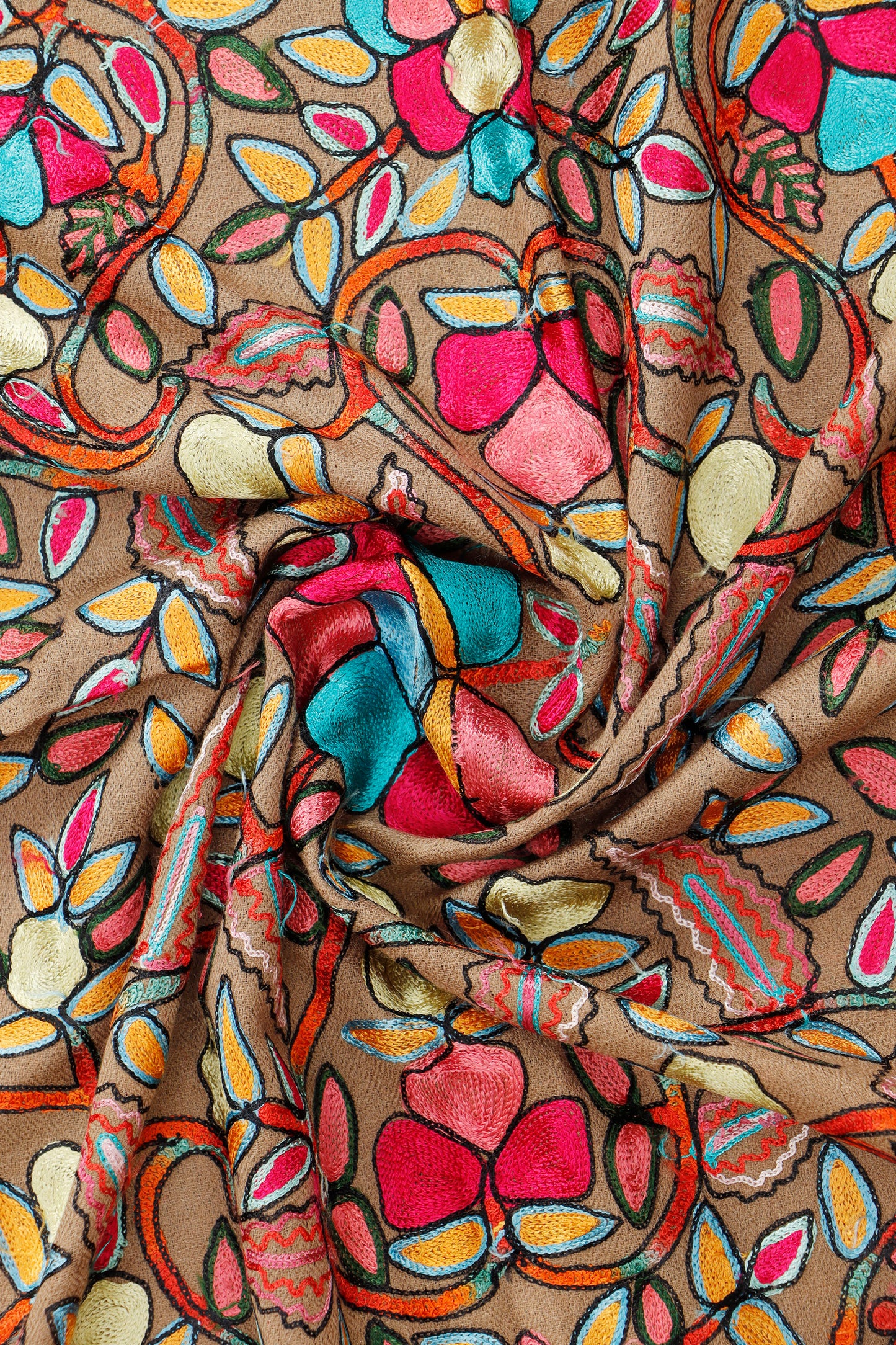 Silk Embroidered Toosh Stole