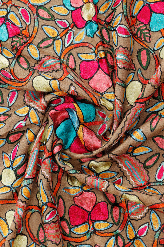 Silk Embroidered Toosh Stole