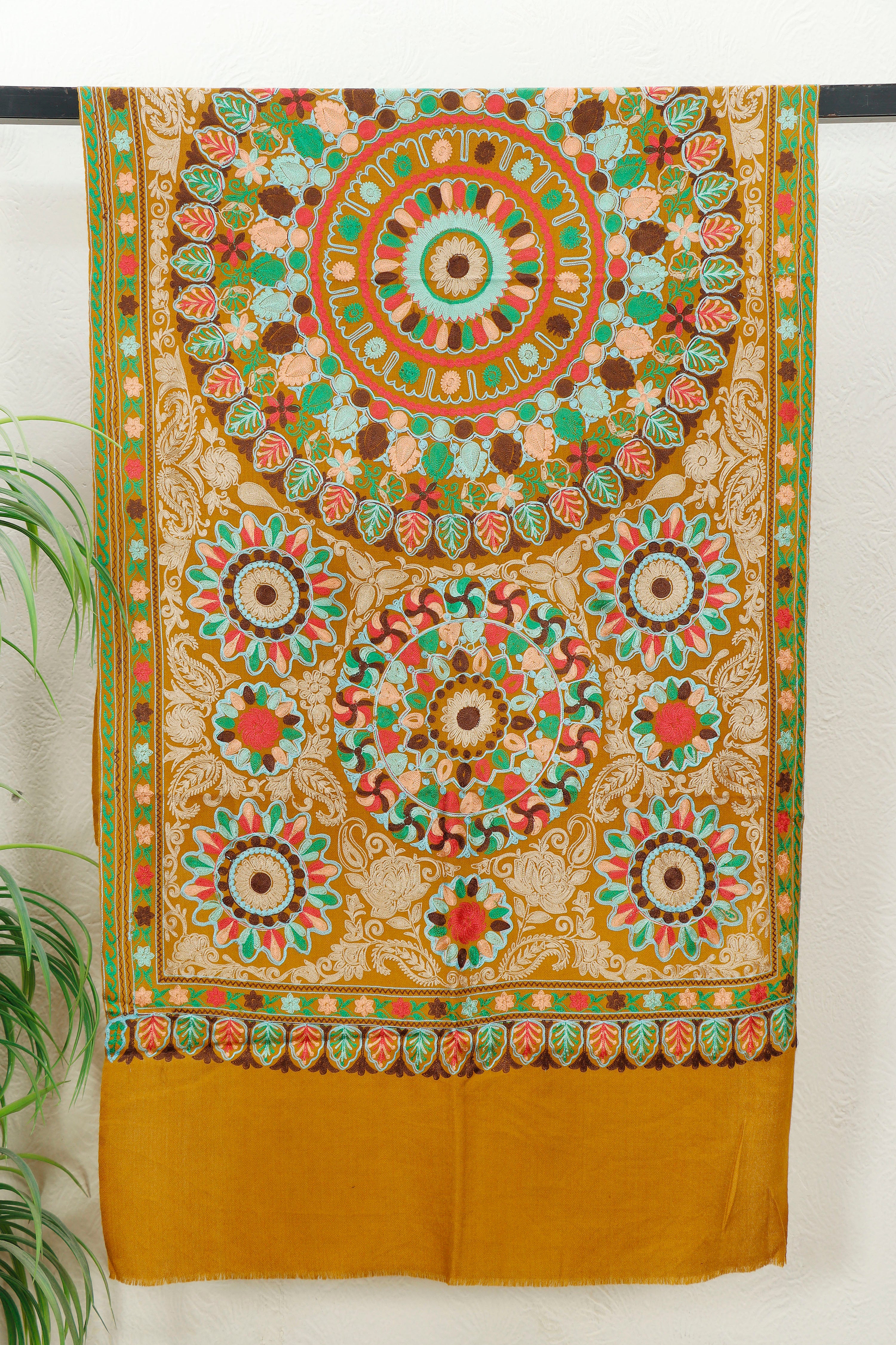 Silk Embroidered Toosh Stole