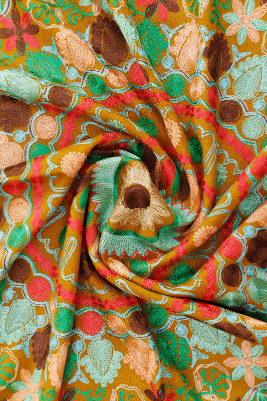 Silk Embroidered Toosh Stole